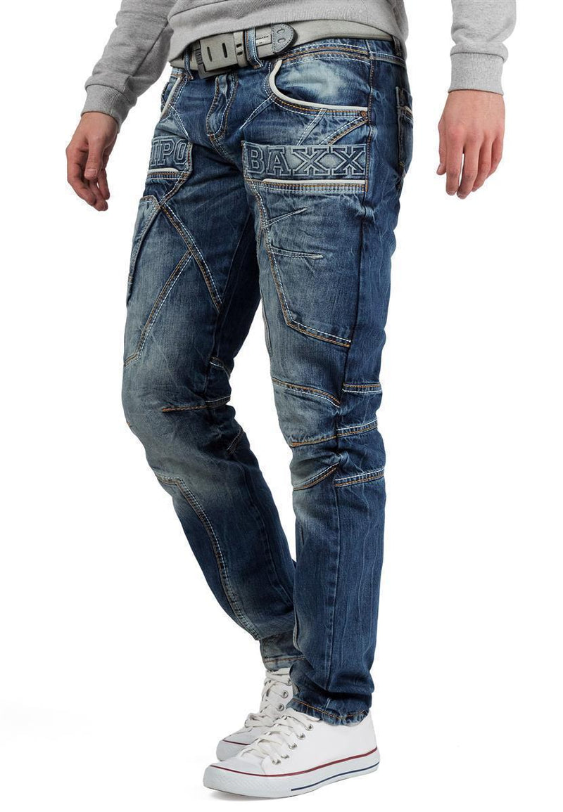 Herren Regular Fit Jeans Stonewashed CD391 - Blue
