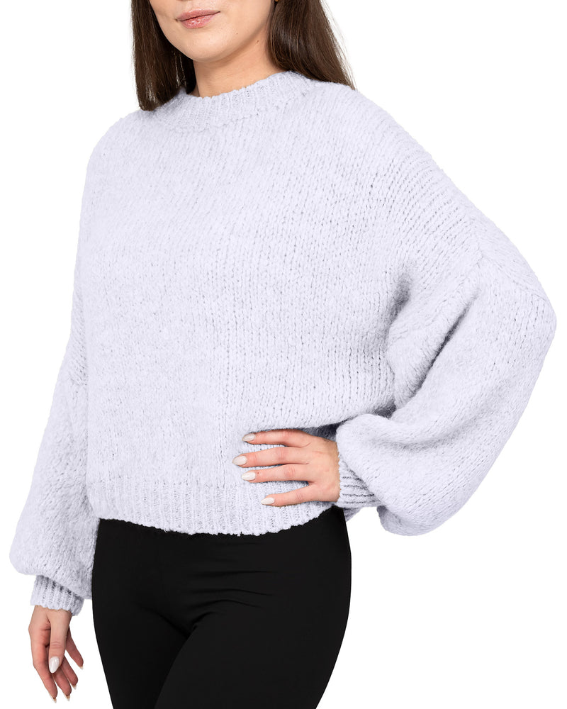 Damen Relaxed Fit Strickpullover 25RSW089 - Purple
