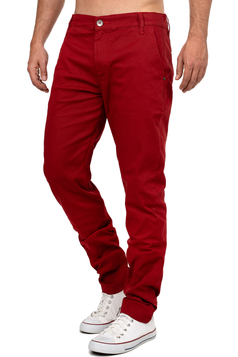 Herren Regular Fit Hose Mid Waist CD842 - Burgundy