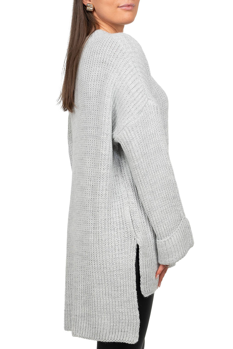 Damen Relaxed Fit Pullover 25RSW067 - Light Grey