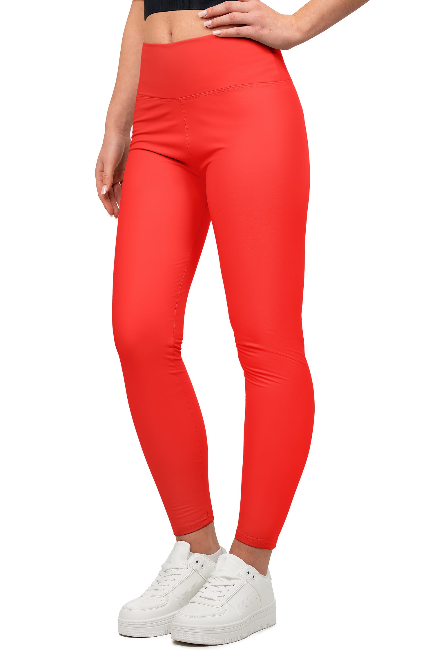Damen Skinny Fit Hose High Waist 25RSW066 - Red