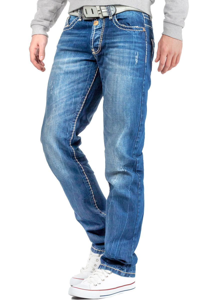 Herren Regular Fit Jeans Stonewashed C0688 - Blue