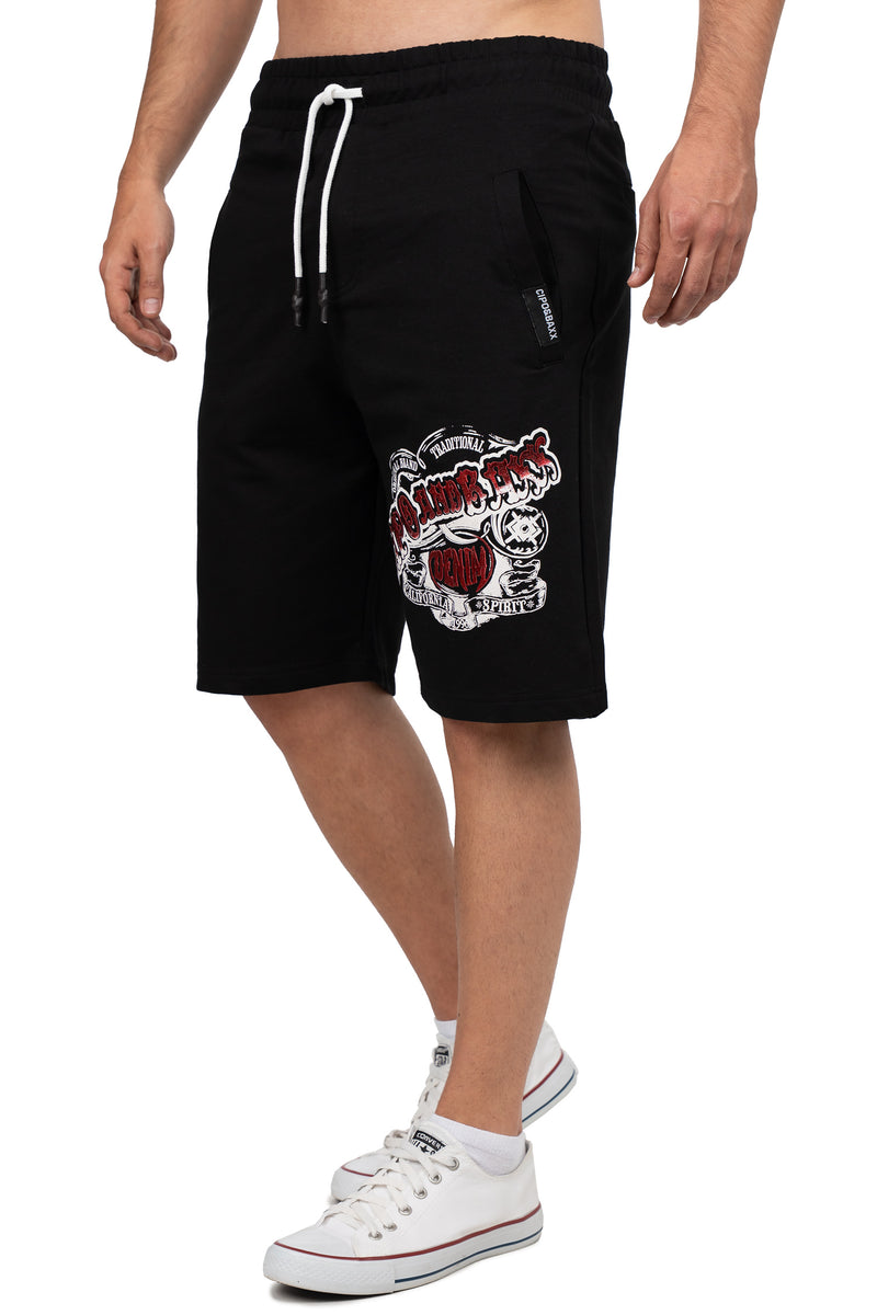 Herren Regular Fit Shorts Mid Waist CK274 - Black