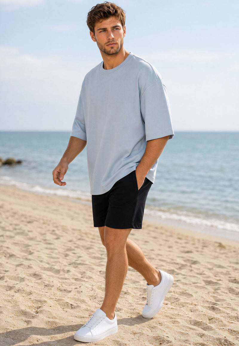 Herren Oversized T-Shirt 25RS070 - Light Blue