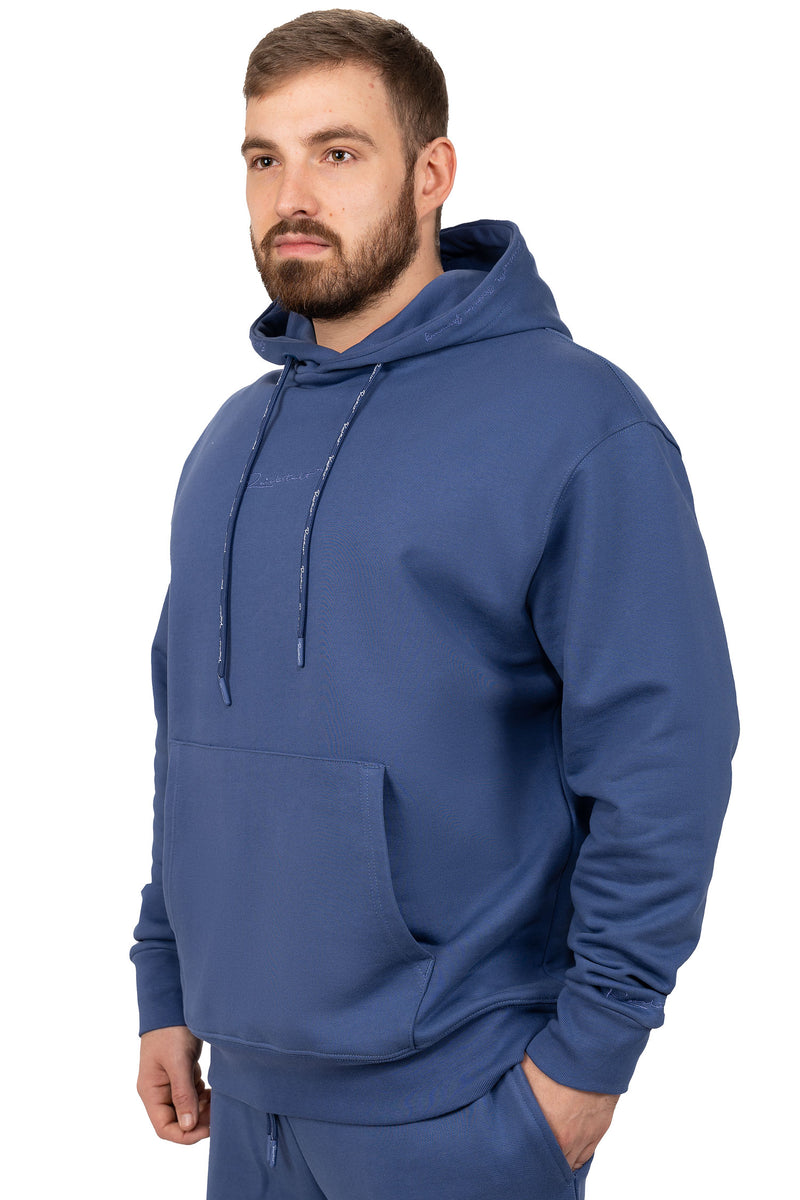 Herren Regular Fit Sport Hoodie Marken-Stick S-23RS034 - Dark Blue