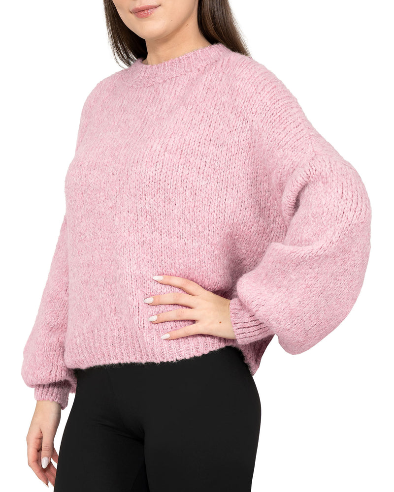 Damen Relaxed Fit Strickpullover 25RSW089 - Baby Rosa