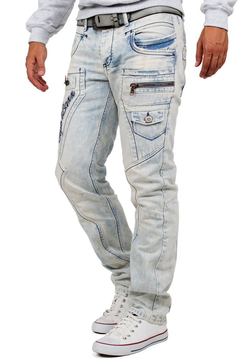 Herren Regular Fit Jeans Stonewashed CD272 - Blue