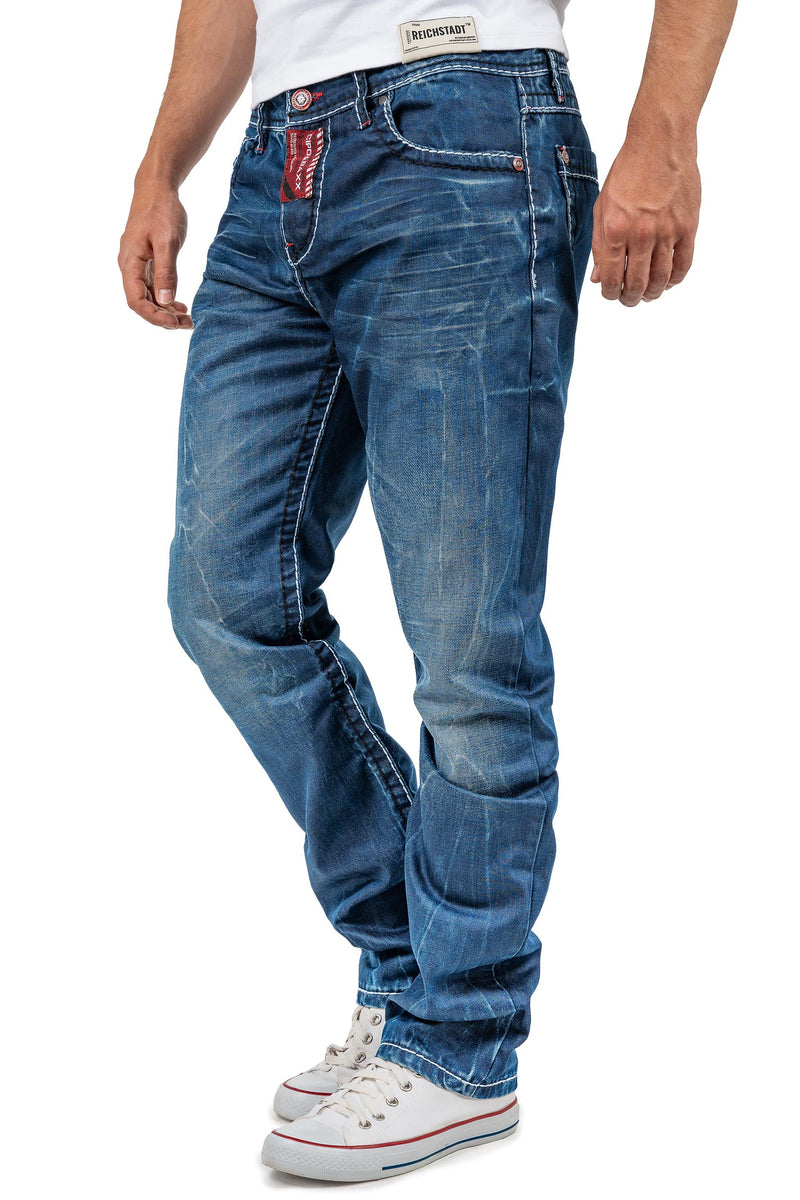 Herren Regular Fit Jeans Stonewashed CD709 - Blue