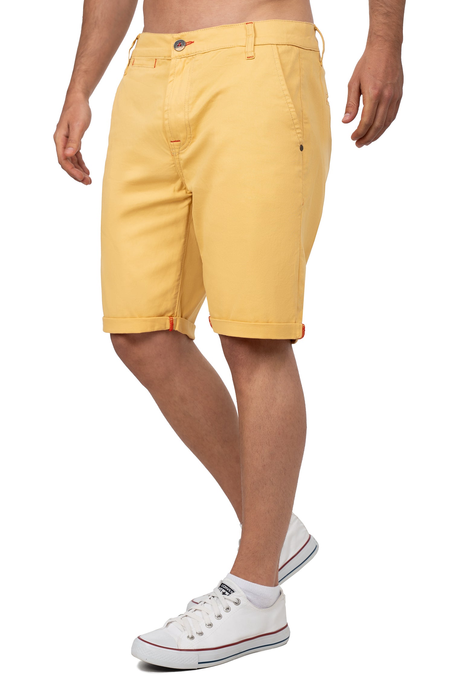 Herren Regular Fit Shorts Logo-Detail CK272 - Mustard