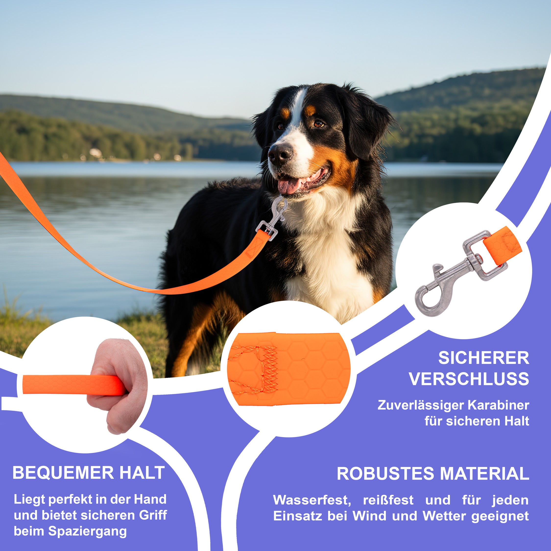 RS Pets Hundeleine Texturierte PVC 25RSP085 - Orange