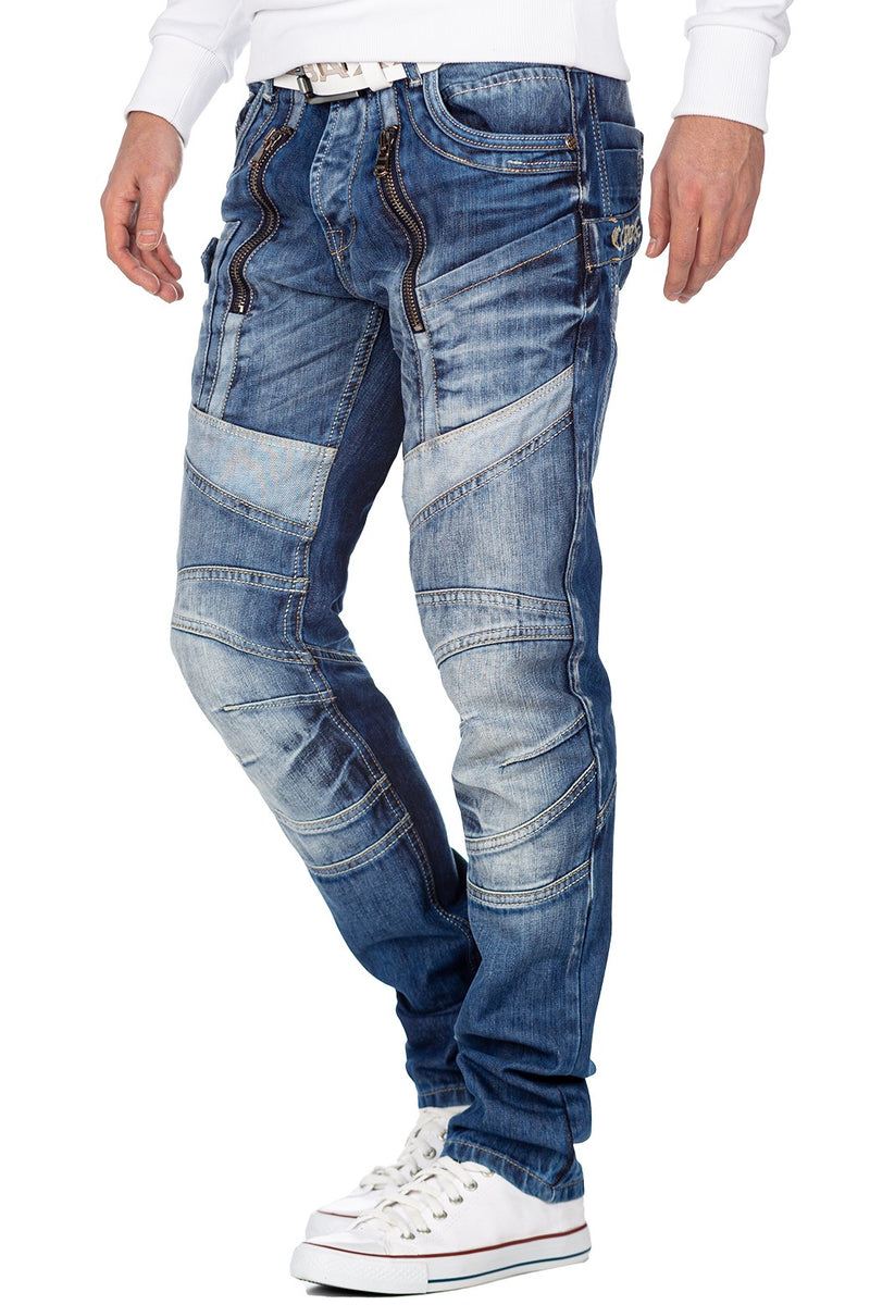 Herren Regular Fit Jeans Stonewashed CD576 - Blue