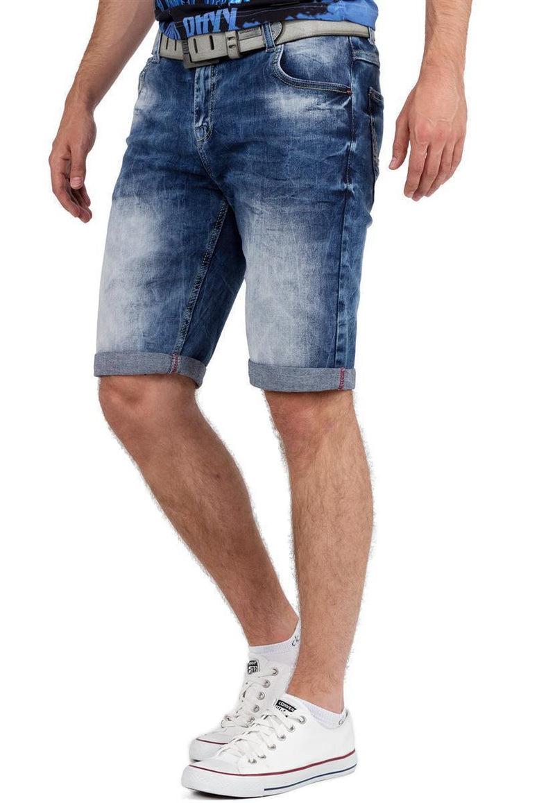 Herren Regular Fit Shorts Stonewashed 21CB17 - Blue