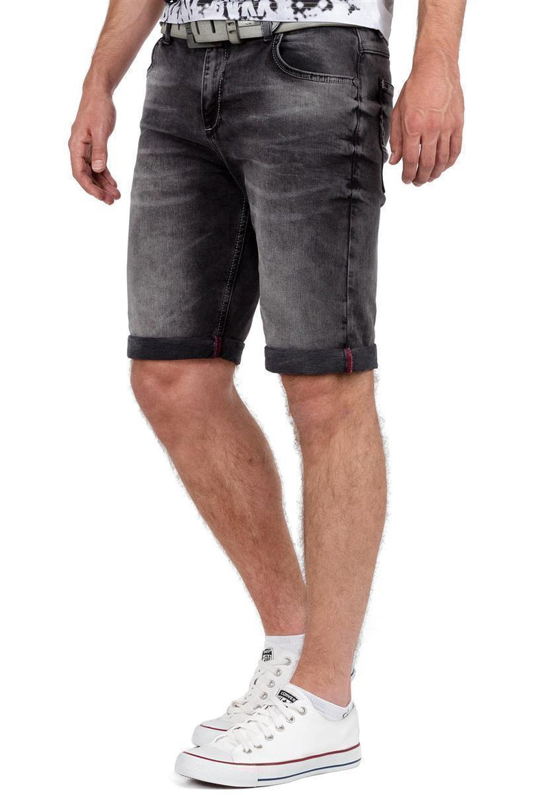 Herren Regular Fit Shorts Stonewashed 21CB17 - Dark Grey