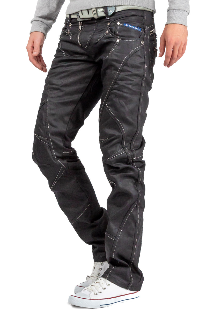 Herren Regular Fit Jeans Mid Waist C0812 - Black
