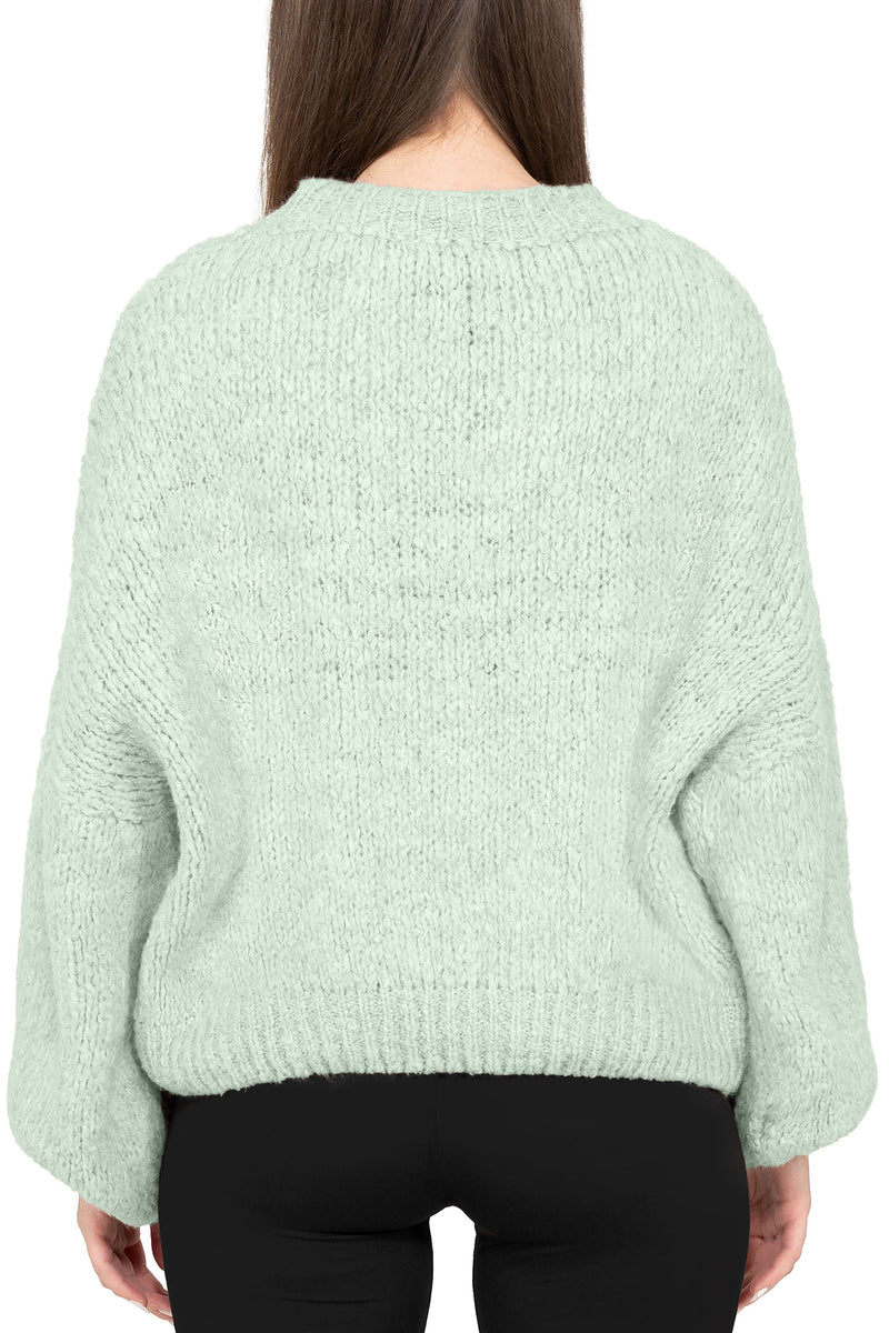 Damen Relaxed Fit Strickpullover 25RSW089 - Mint
