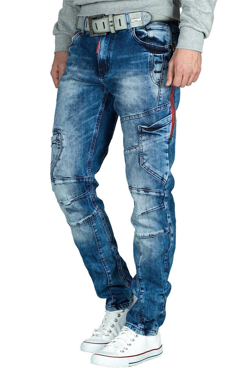 Herren Slim Fit Jeans Stonewashed CD478 - Blue