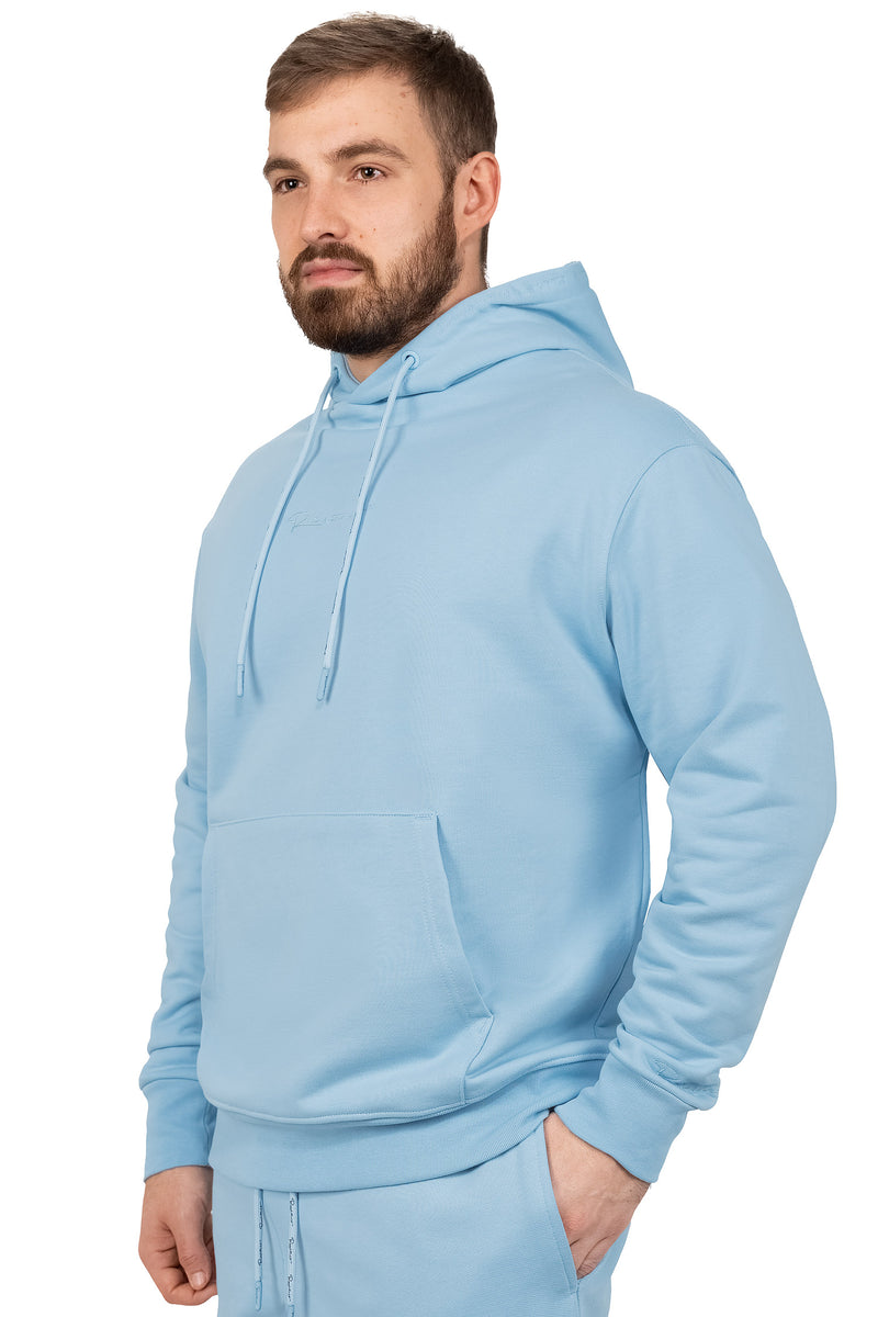Herren Regular Fit Sport Hoodie Marken-Stick S-23RS034 - Baby Blue