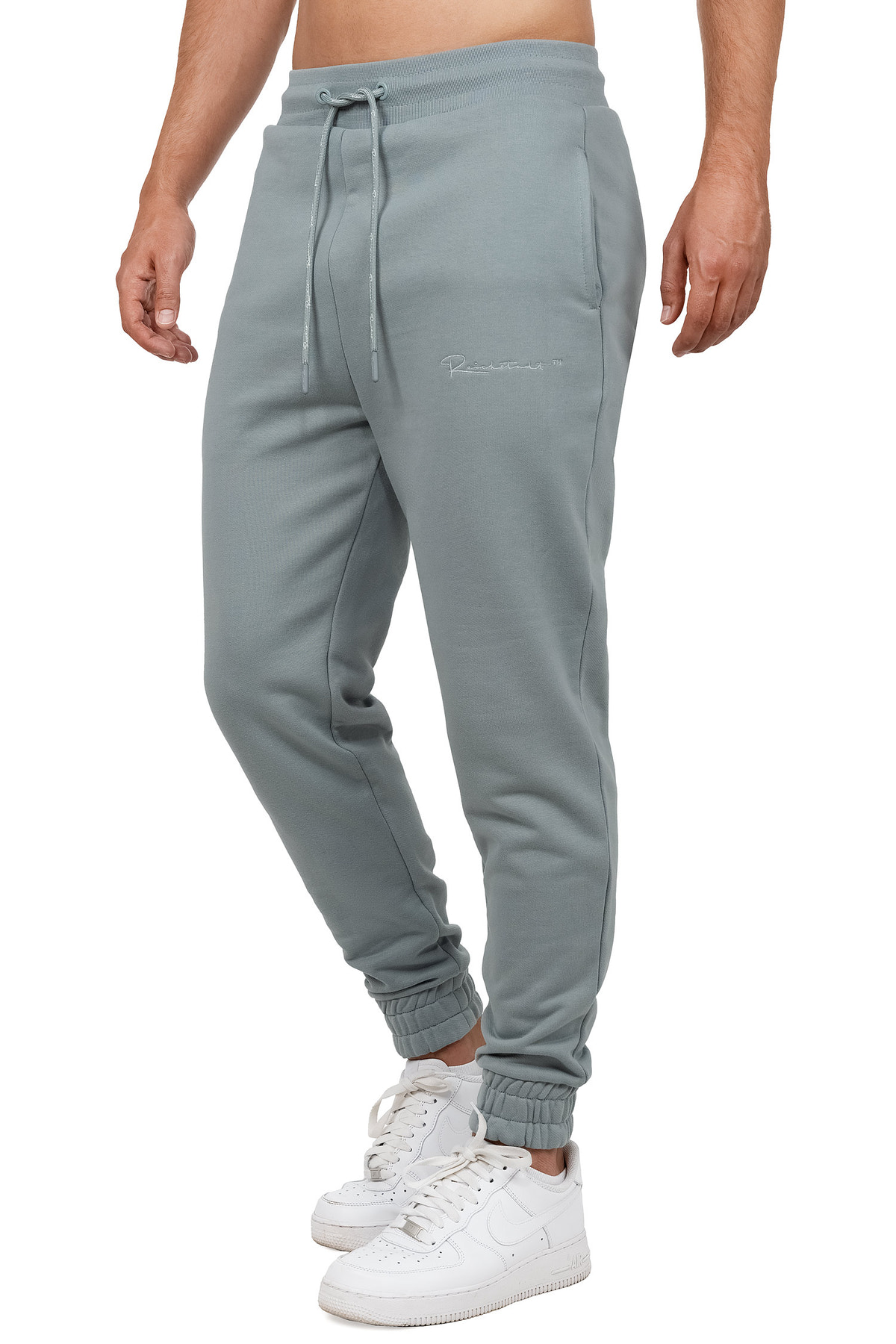 Herren Regular Fit Jogginghose Marken-Stick in Grey – Reichstadt – Ansicht 3