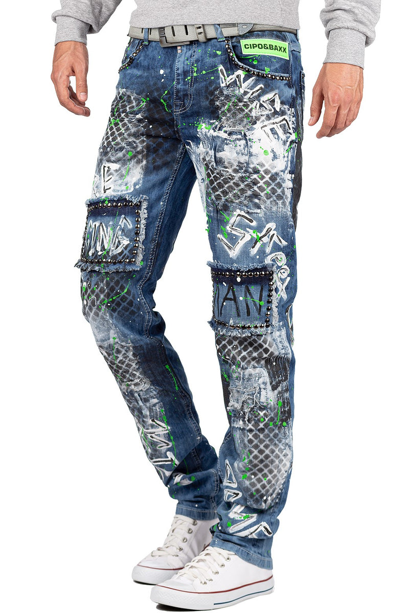 Herren Regular Fit Jeans Stonewashed CD591 - Blue