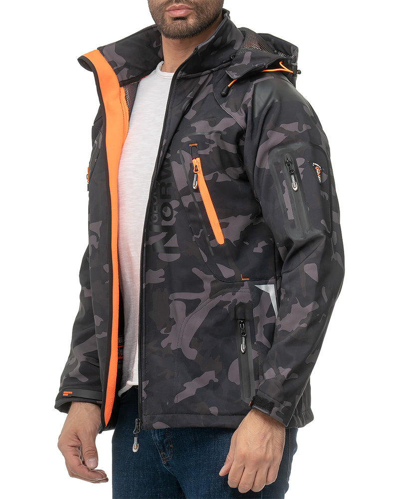 Herren Regular Fit Softshelljacke techno men - Black-Orange