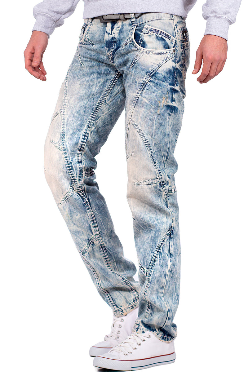 Herren Regular Fit Jeans Stonewashed C0894A - Light Blue