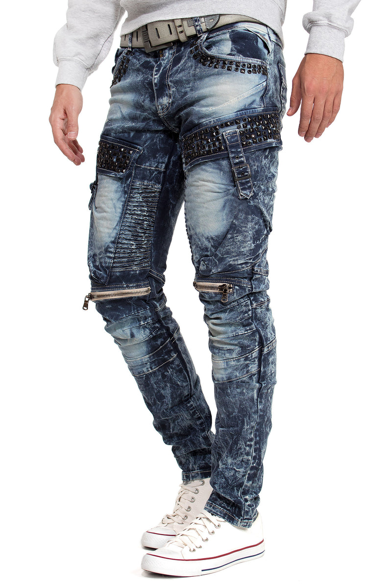Herren Regular Fit Jeans Stonewashed CD494 - Blue