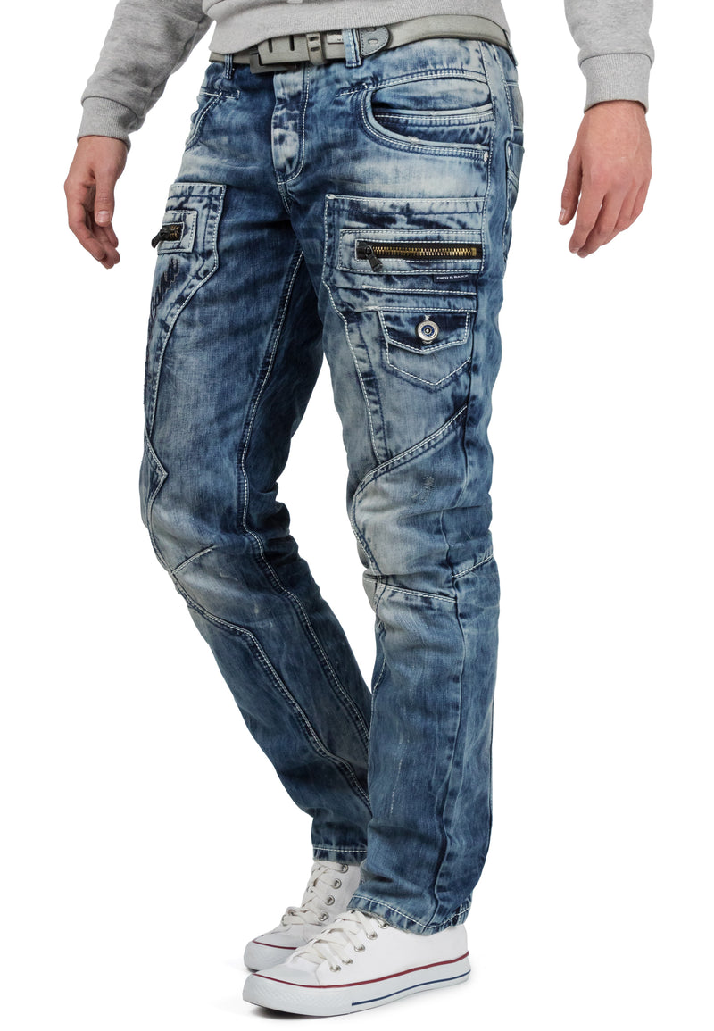 Herren Regular Fit Jeans Stonewashed C1178 - Blue
