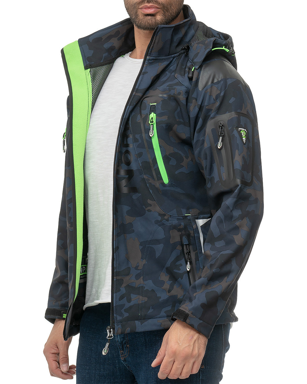 Herren Regular Fit Softshelljacke techno men - Navy-Green