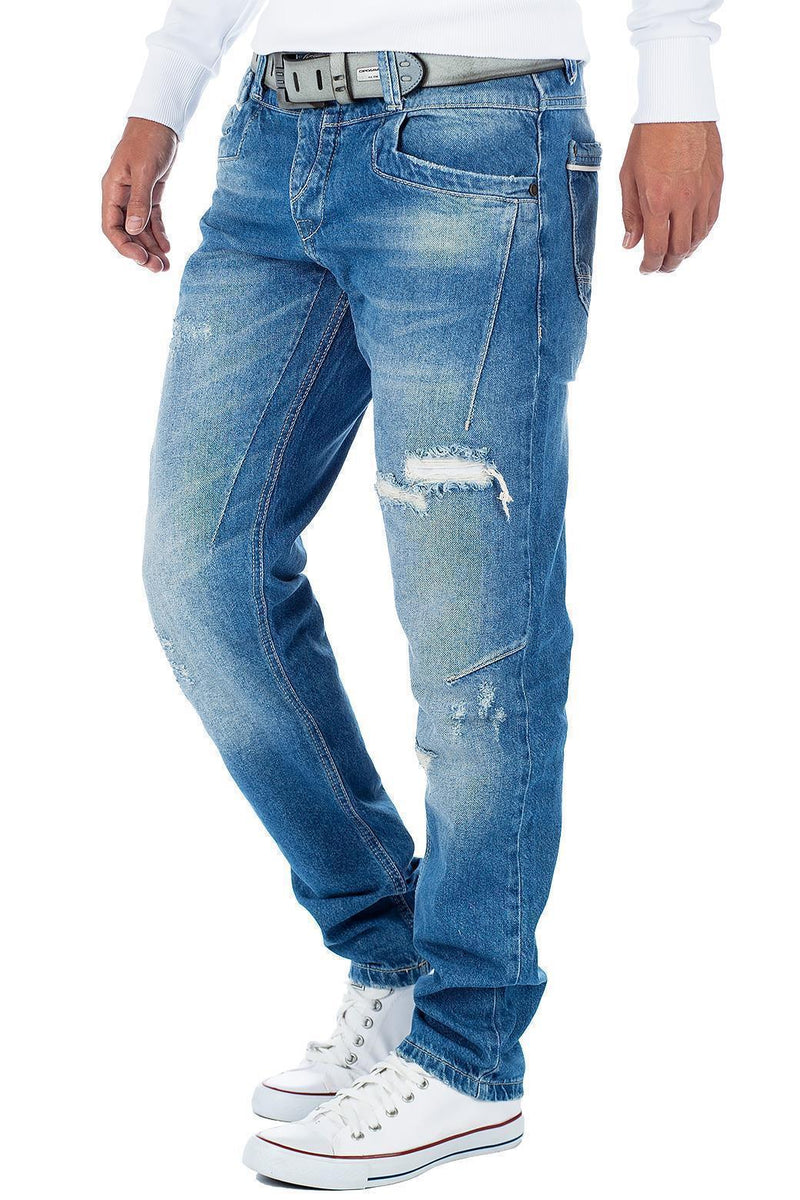 Herren Regular Fit Jeans Stonewashed CDB104BANS - Blue