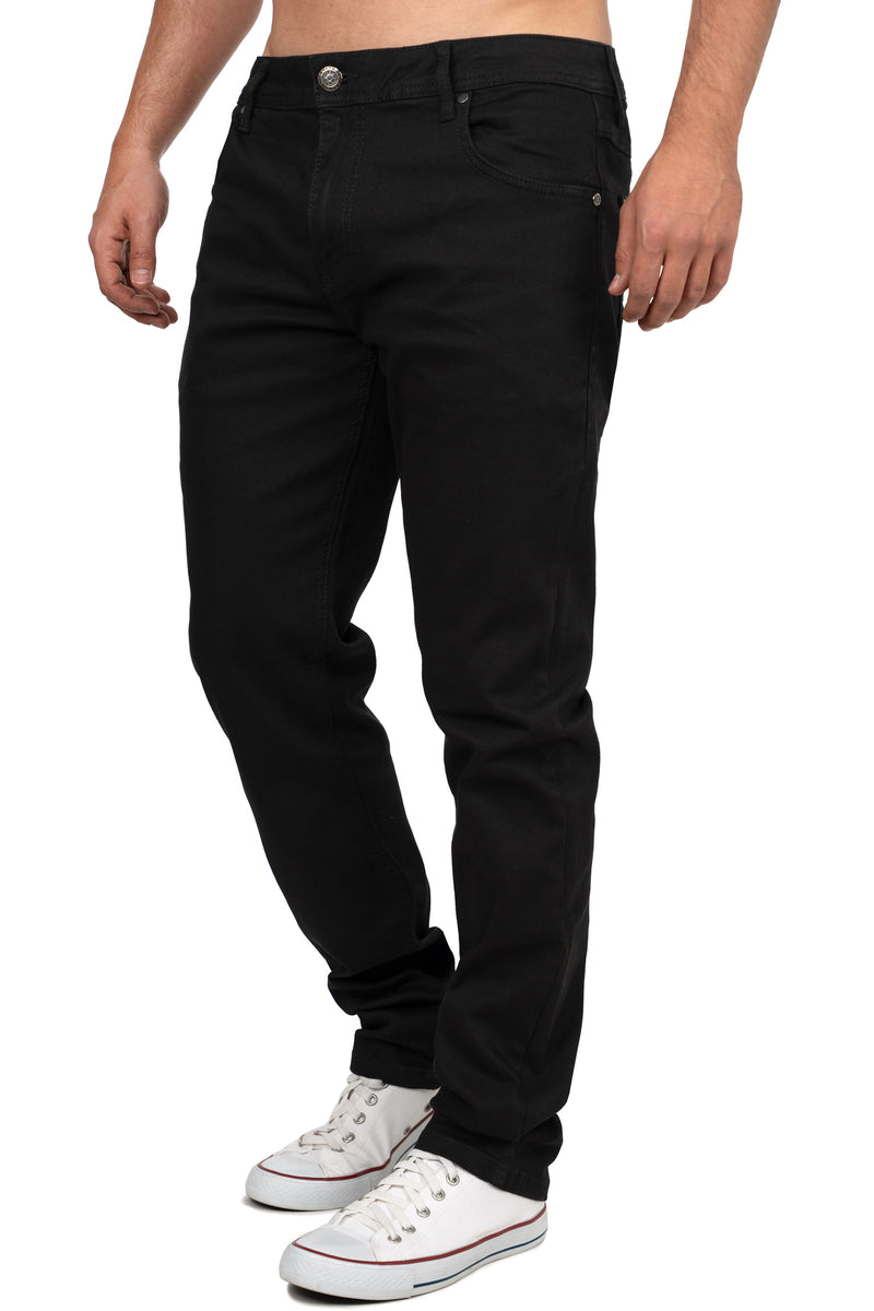 Herren Slim Fit Jeans Stonewashed CD820 - Black
