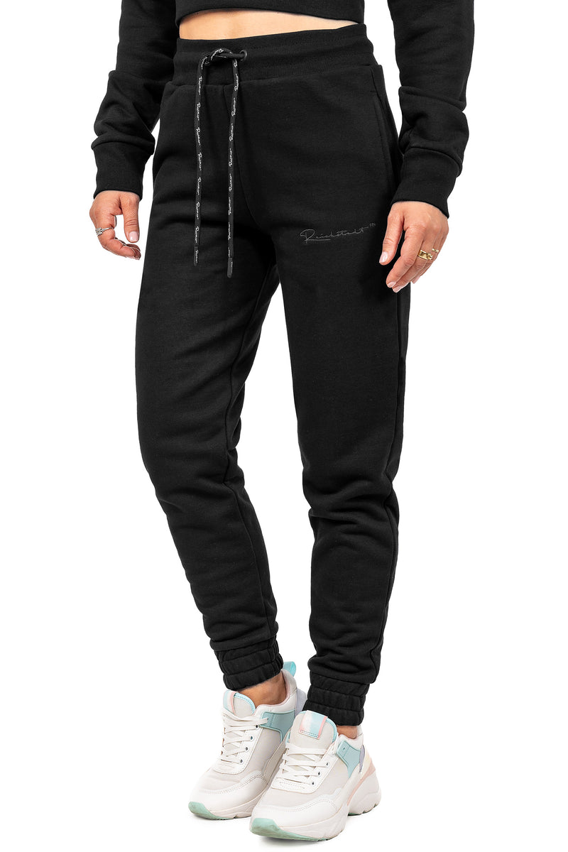 Damen Slim Fit Jogginghose Marken-Stick 23RSW039 - Black