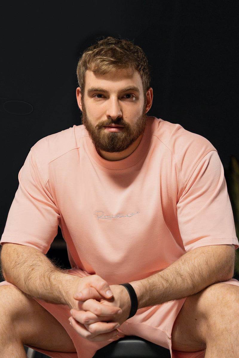 Herren Oversized T-Shirt 22RS033 - Old Pink