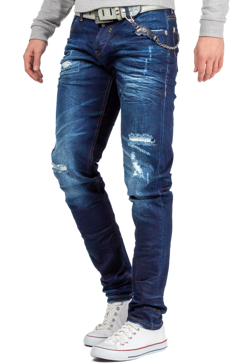 Herren Slim Fit Jeans Stonewashed CD392 - Blue