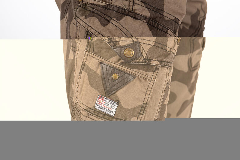 Herren Regular Fit Shorts Mid Waist peanut - Camo_Black