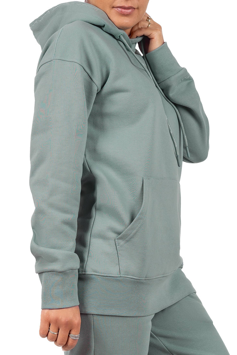 Damen Relaxed Fit Hoodie Marken-Stick 23RSW038 - Grey