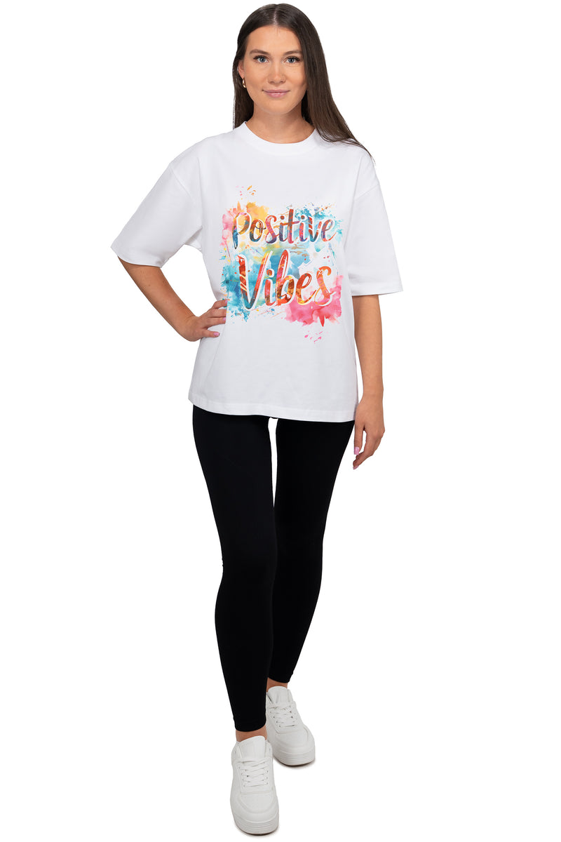 Damen Oversized T-Shirt 24RSW057 - Vibrant Positivity