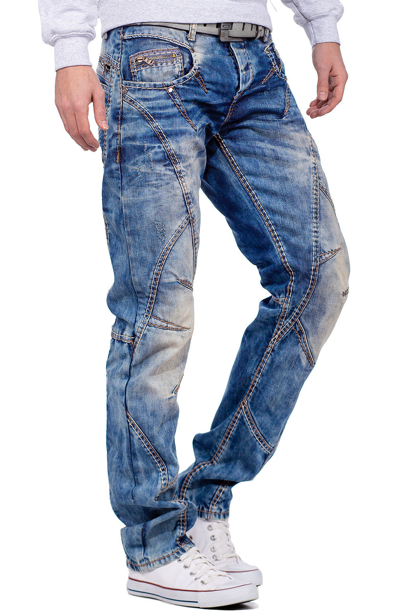 Herren Regular Fit Jeans Stonewashed C0894 - Blue