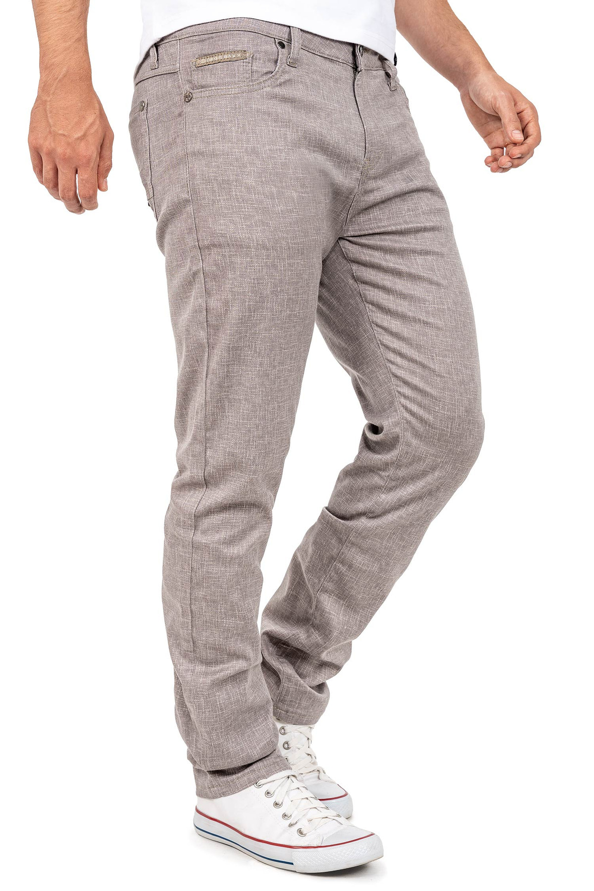 Herren Slim Fit Hose Mid Waist in Grey – Cipo & Baxx – Ansicht 4