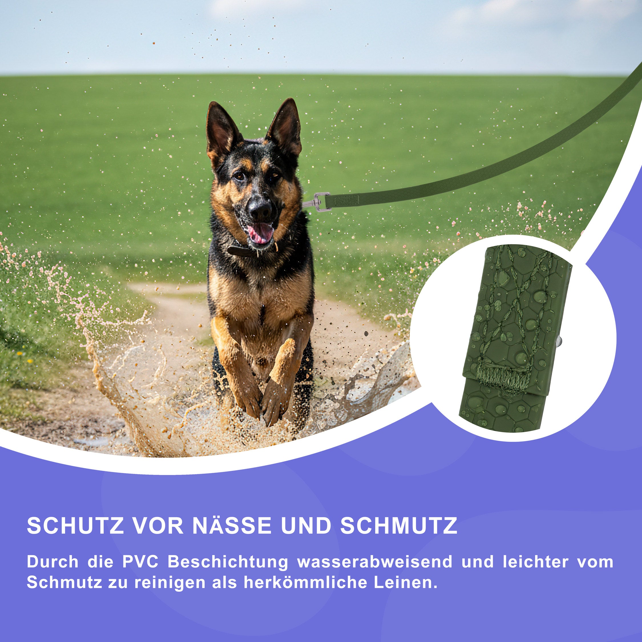 RS Pets Hundeleine Texturierte PVC 25RSP085 - Green