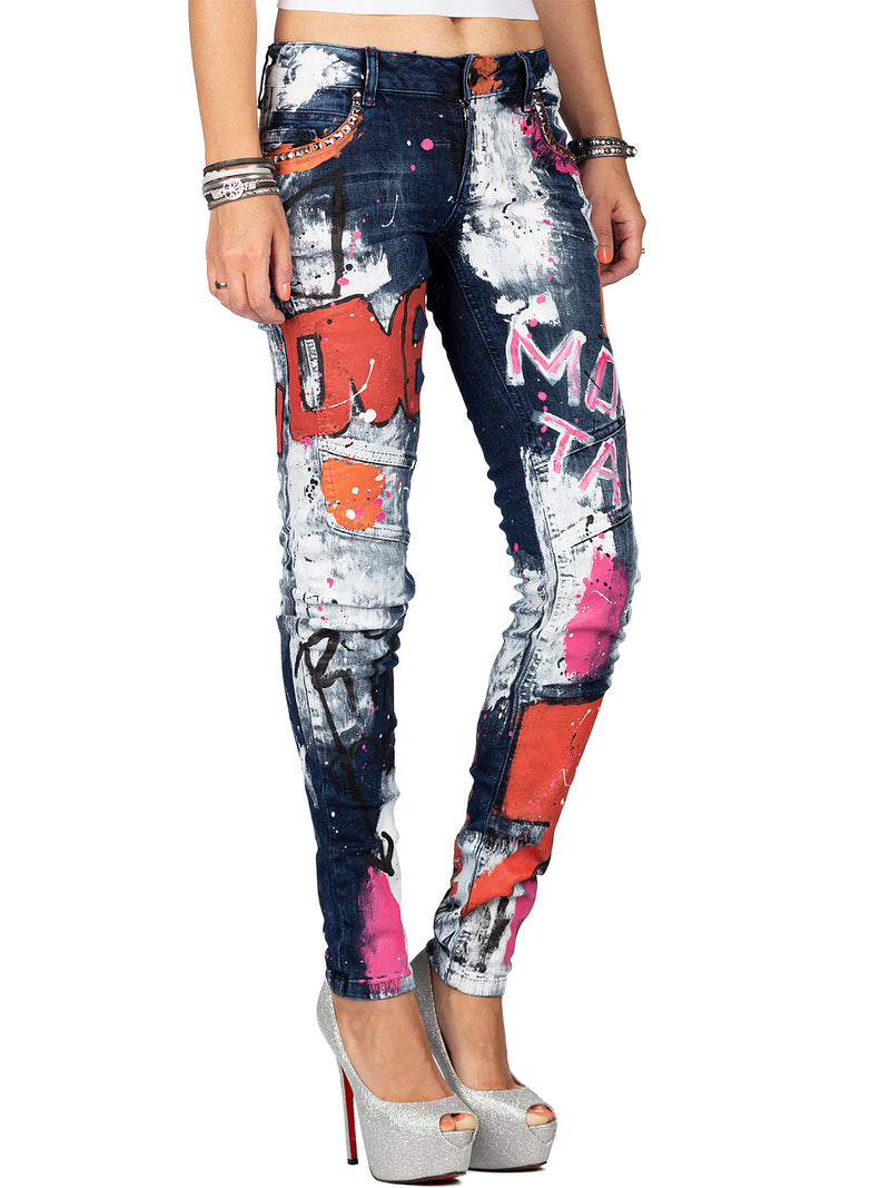 Damen Slim Fit Jeans WD399 - Blue