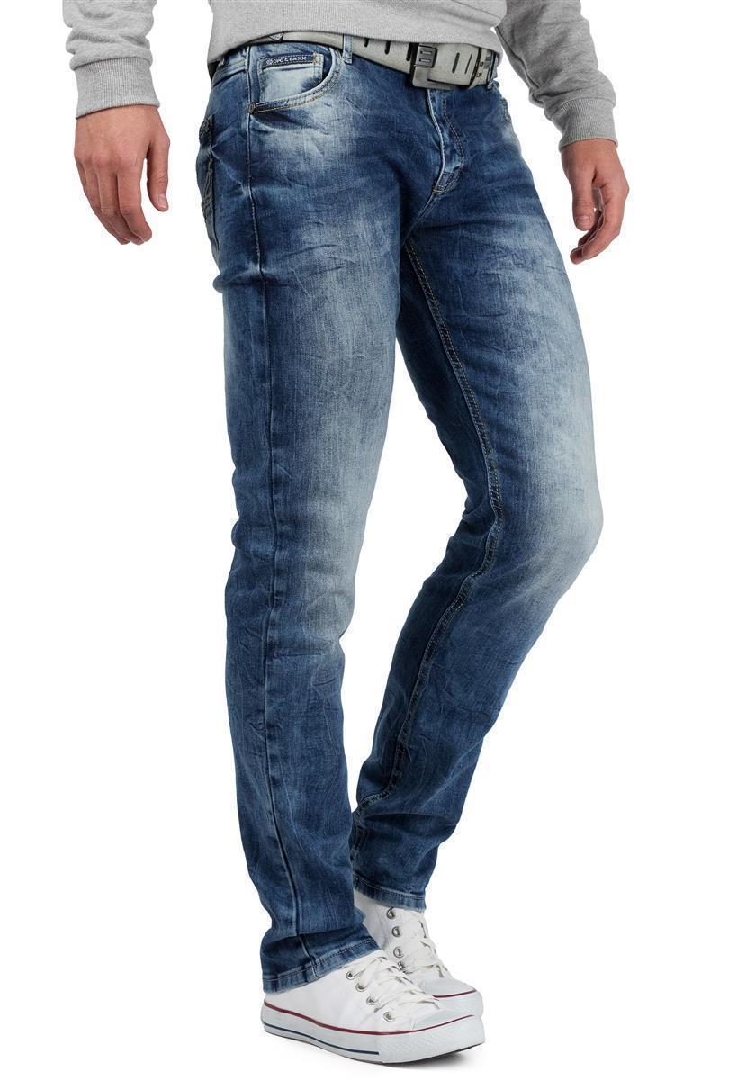 Herren Slim Fit Jeans Stonewashed CD533 - Dark Blue