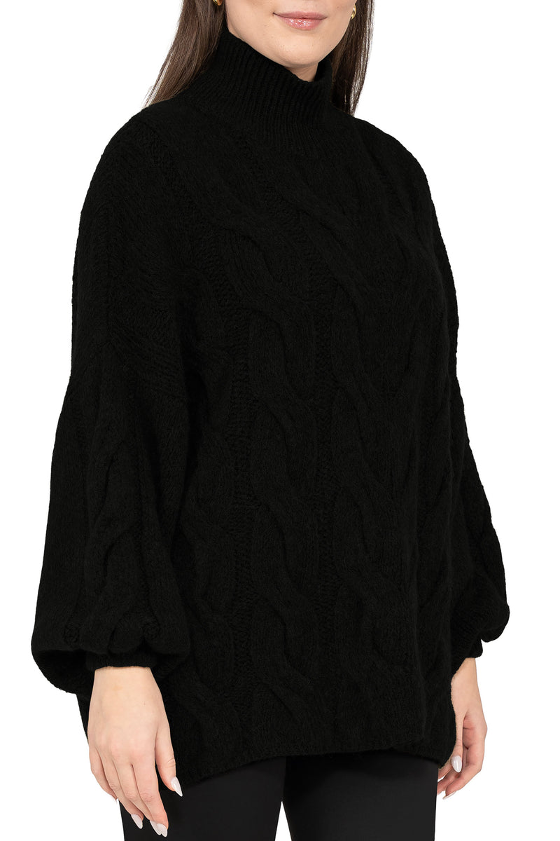 Damen Relaxed Fit Strickpullover 25RSW091 - Black