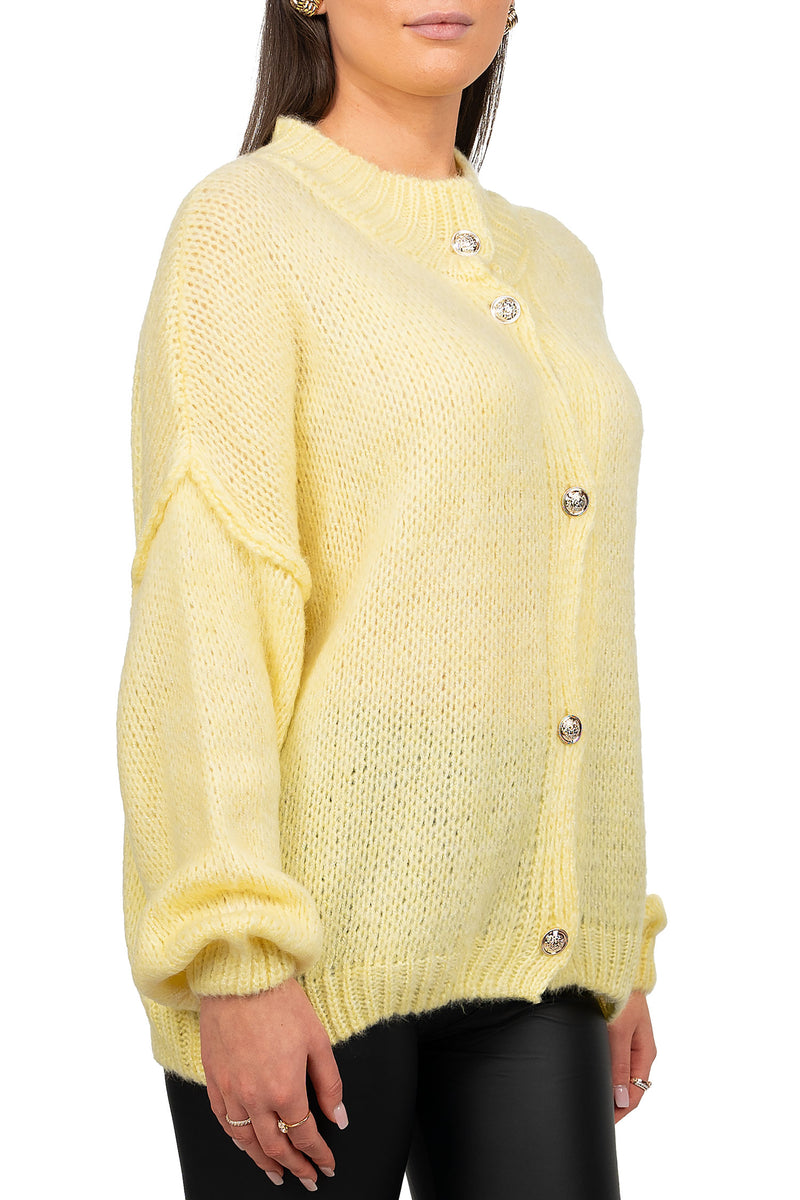 Damen Relaxed Fit Strickjacke Oversized-Look 25RSW068 - Yellow