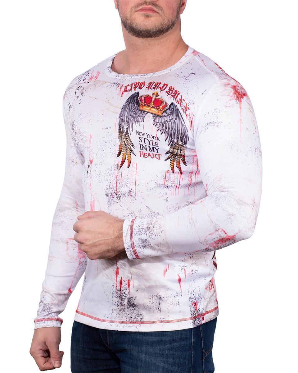 Herren Regular Fit Pullover CL497 - White