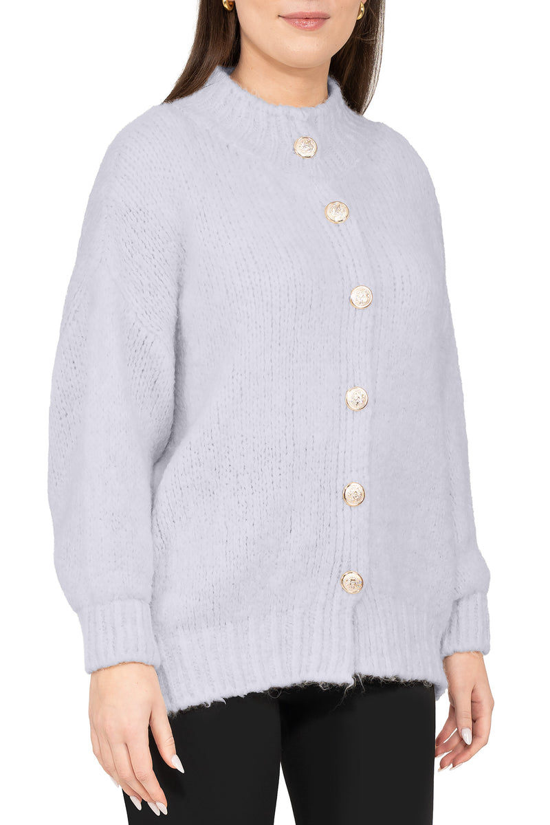 Damen Relaxed Fit Strickjacke 25RSW094 - Purple