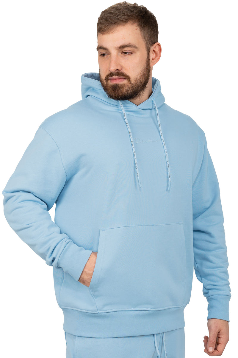 Herren Regular Fit Sport Hoodie Marken-Stick S-23RS034 - Baby Blue