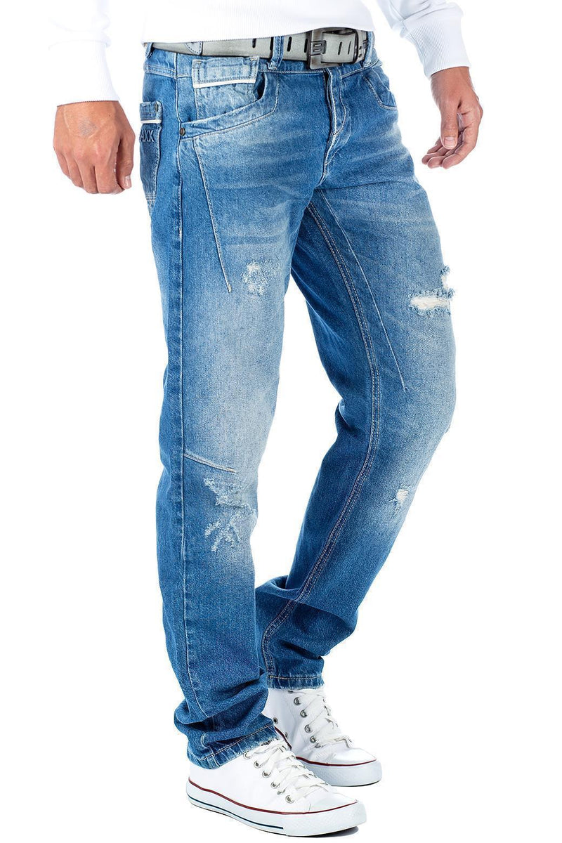 Herren Regular Fit Jeans Stonewashed CDB104BANS - Blue