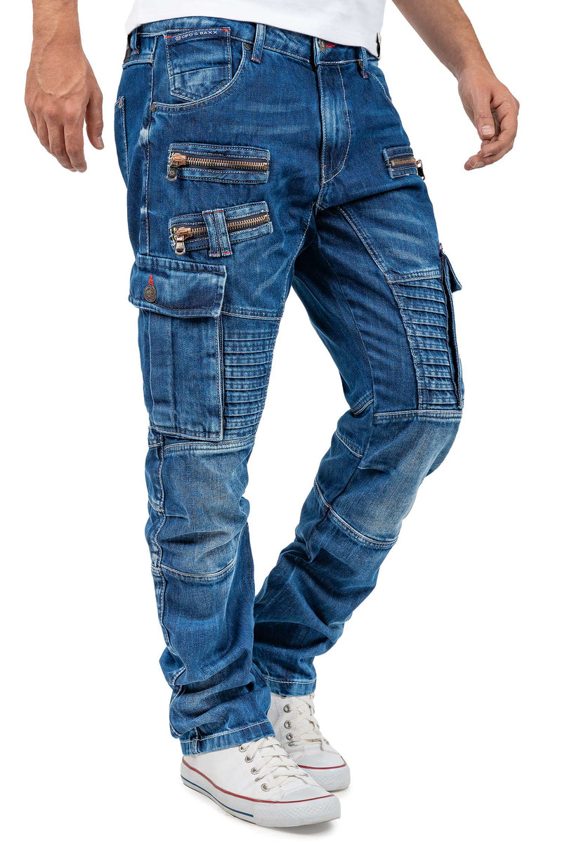 Herren Regular Fit Jeans Stonewashed CD798 - Blue