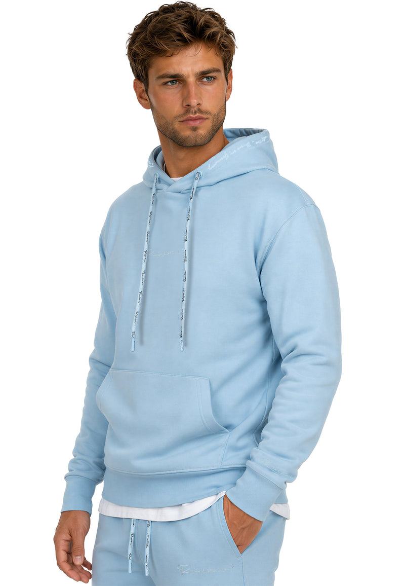Herren Regular Fit Hoodie Marken-Stick 23RS034 - Baby Blue