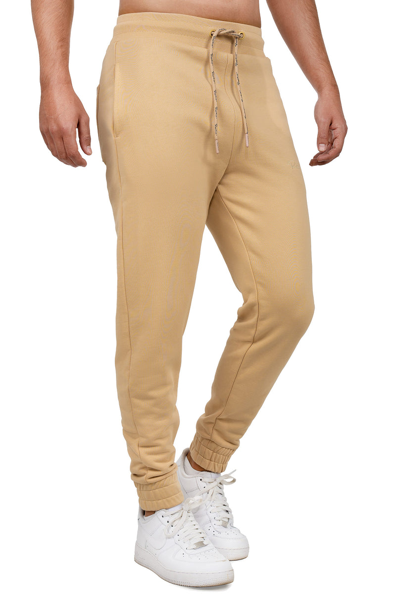 Herren Regular Fit Jogginghose Marken-Stick 23RS035 - Beige